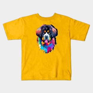 Cute Newfoundland Dog Watercolor Kids T-Shirt